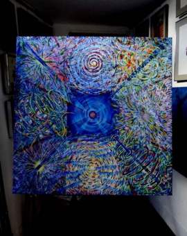SOURCE - akryl, olej na płótnie, 90 cm x 90 cm, 2017