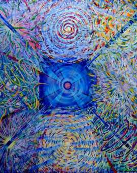 SOURCE - akryl, olej na płótnie, 90 cm x 90 cm, 2017